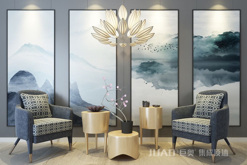 中式背景画-装配式整装定制-巨奥集成顶墙
